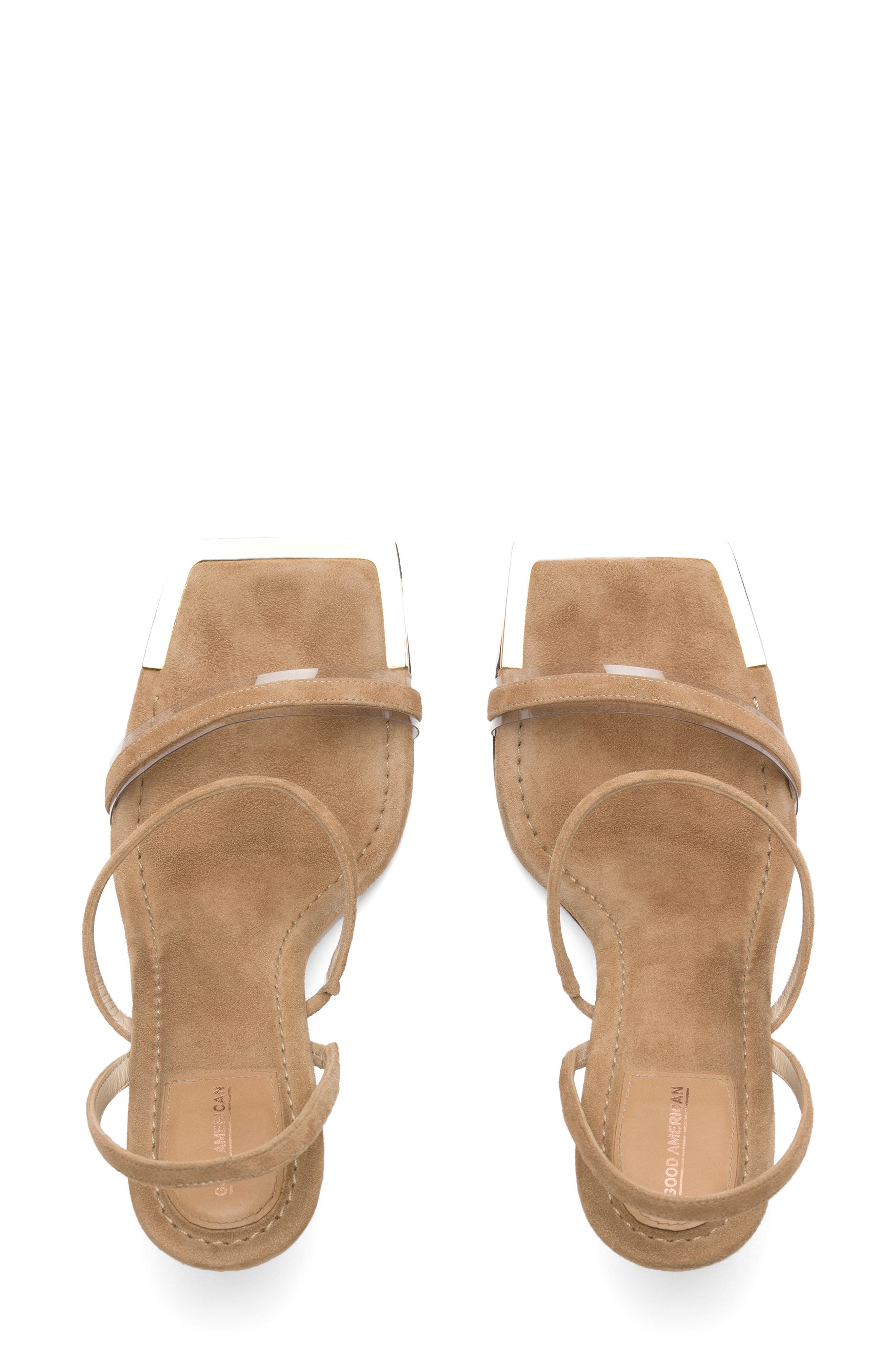 Good American The Standout Square Toe Sandal, Alternate, color, 