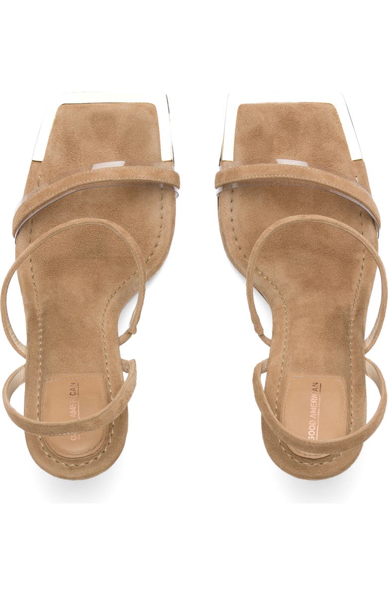 Good American The Standout Square Toe Sandal, Alternate, color,
