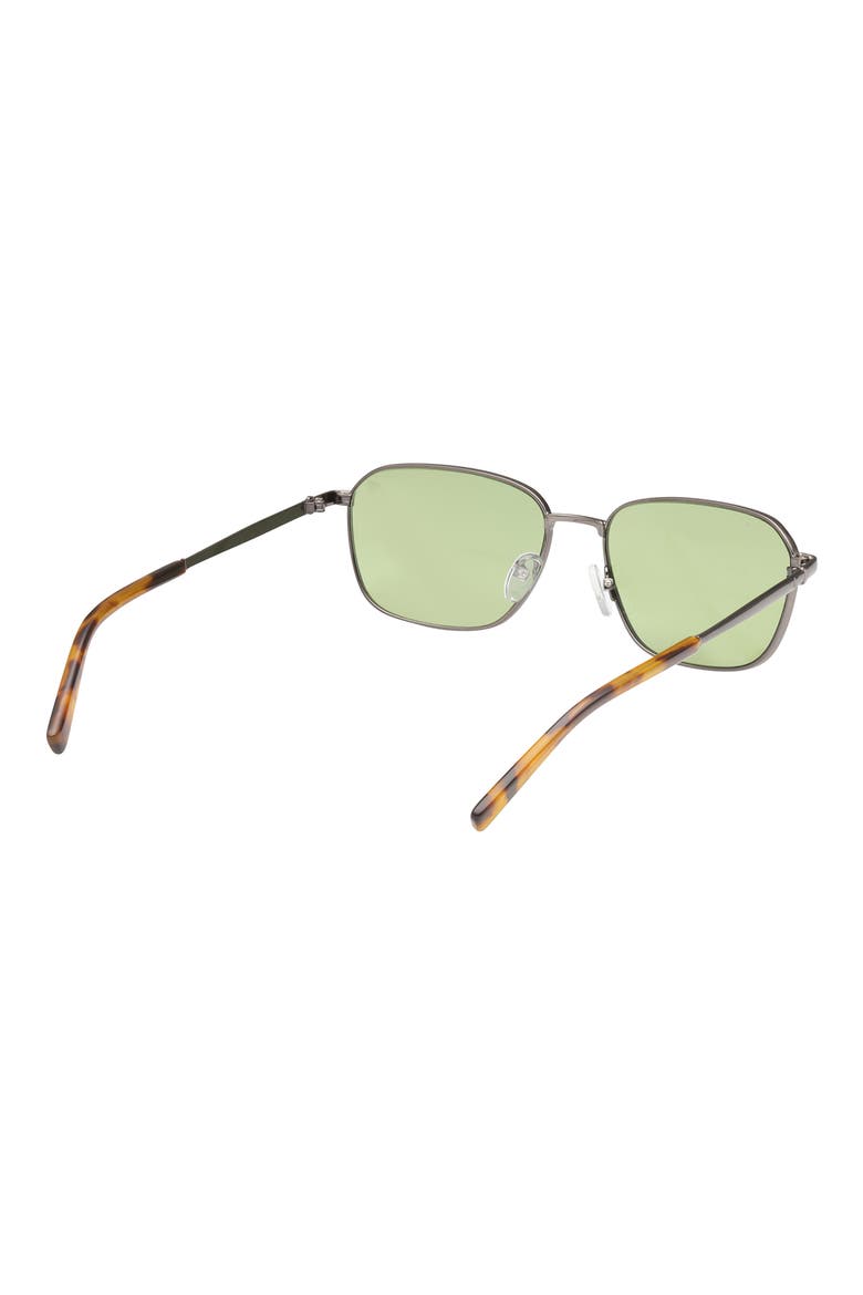 56mm Round Sunglasses, Alternate, color, SHINY DARK NICKELTIN / GREEN