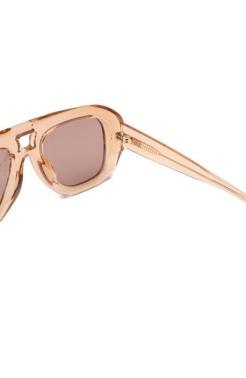 Dezi Pusha 55mm Shield Sunglasses In Golden Peach/brown