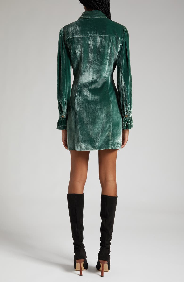 Cinq à Sept Dillon Long Sleeve Velvet Shirtdress, Alternate, color, 