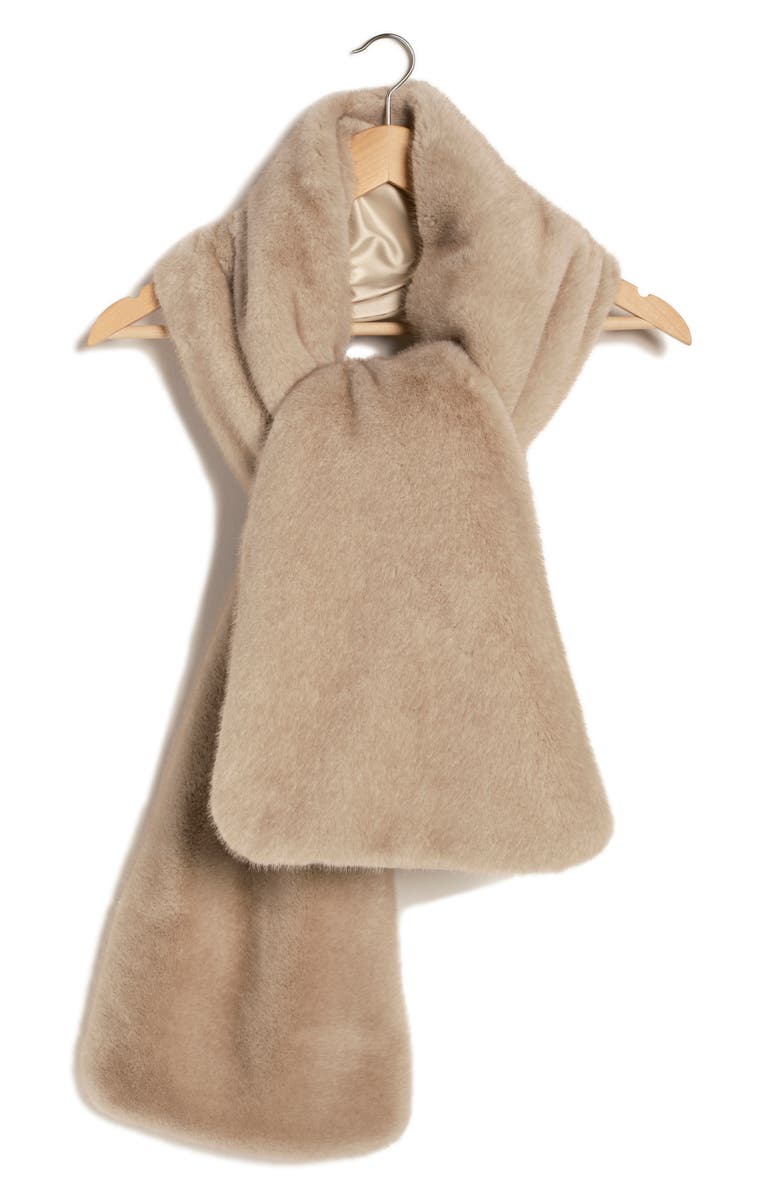 Free People Snow Angel Faux Fur Scarf, Alternate, color, Ivory