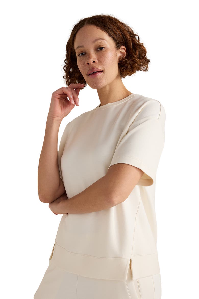 Soft Knit Short Sleeve Top, Main, color, Ivory