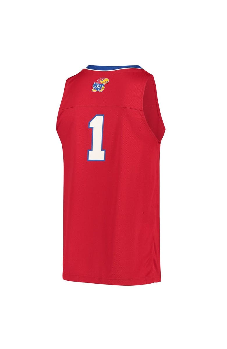 adidas Men's adidas #1 Red Kansas Jayhawks Reverse Retro Jersey, Alternate, color, 