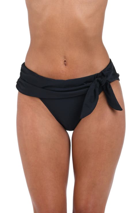 Solid Sash Hipster Bikini Bottoms