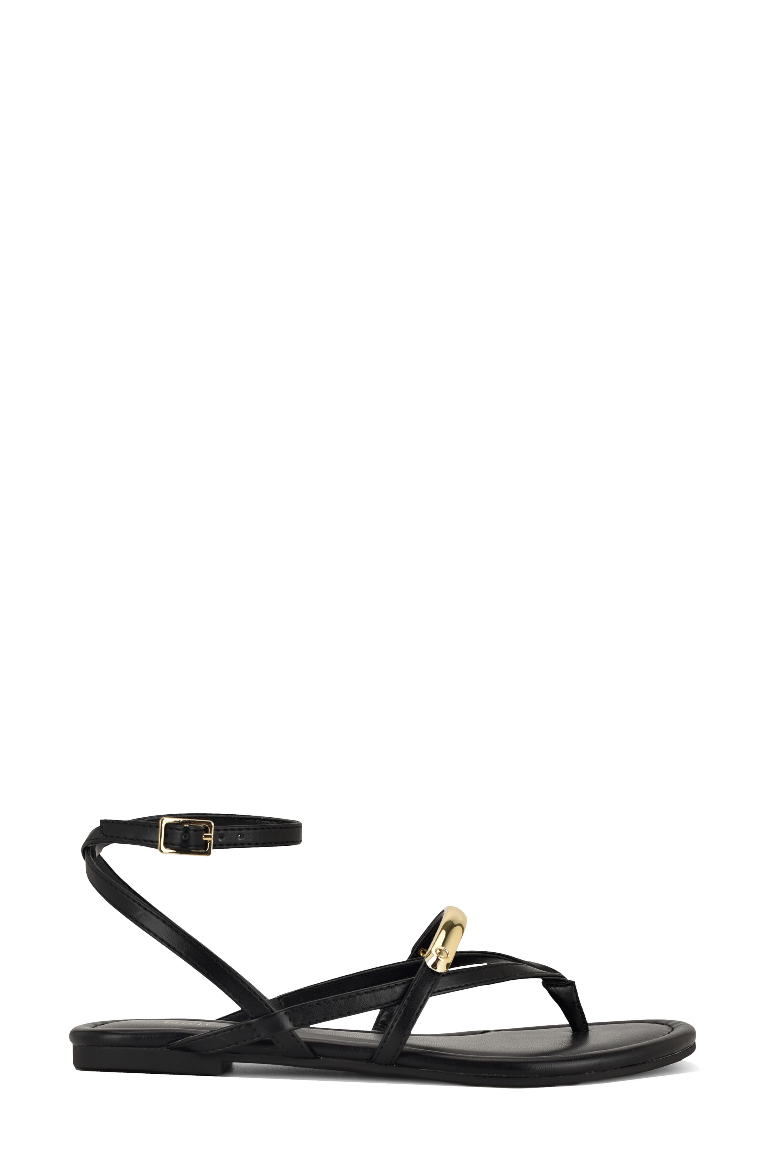 Nine West Bretta Ankle Strap Sandal, Alternate, color, Black