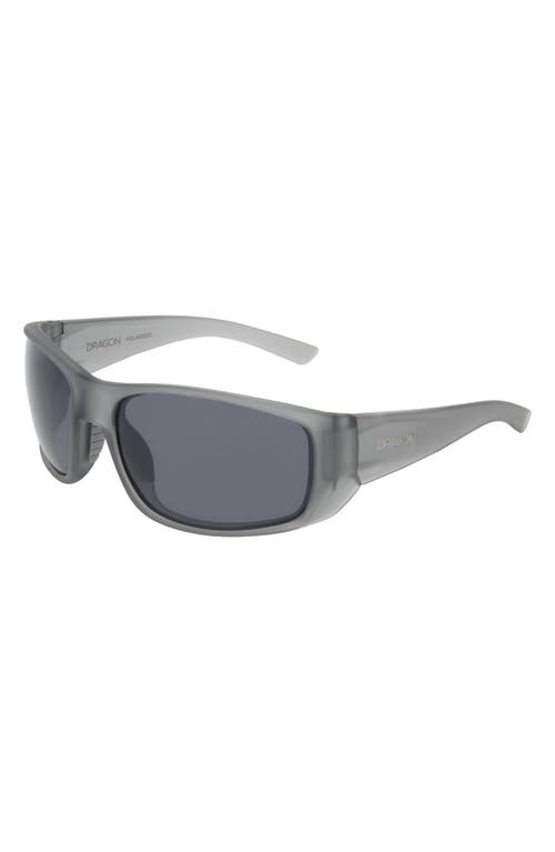 Dragon 64mm Oversize Rectangular Sunglasses In Grey/silver Flash