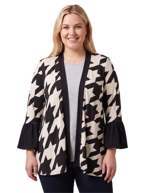 Essential Curvy Soft Stretch Bell Sleeve Open Front Jacket