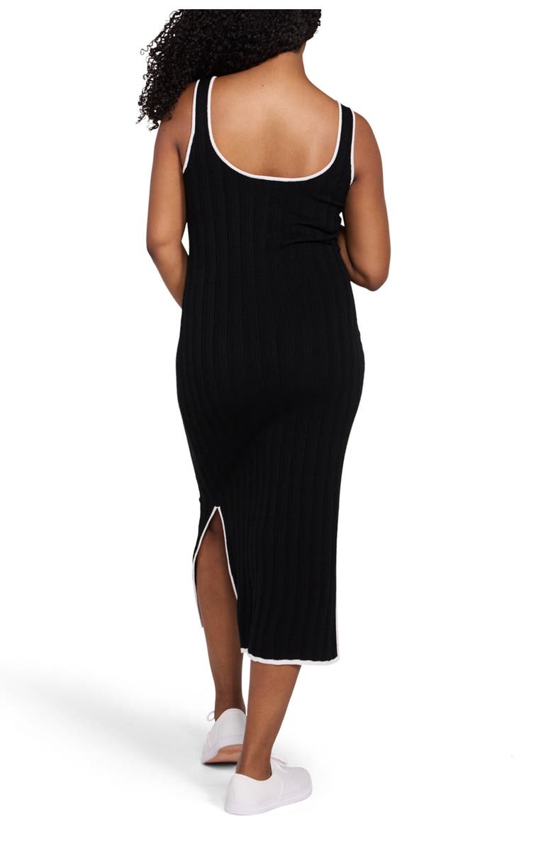 MOTHERHOOD MATERNITY Sleeveless Nursing Henley Midi Dress, Alternate, color, Black & White