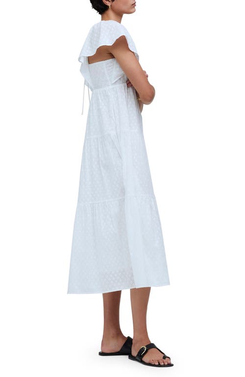 Madewell Flutter Sleeve Maxi Dress In Soft White