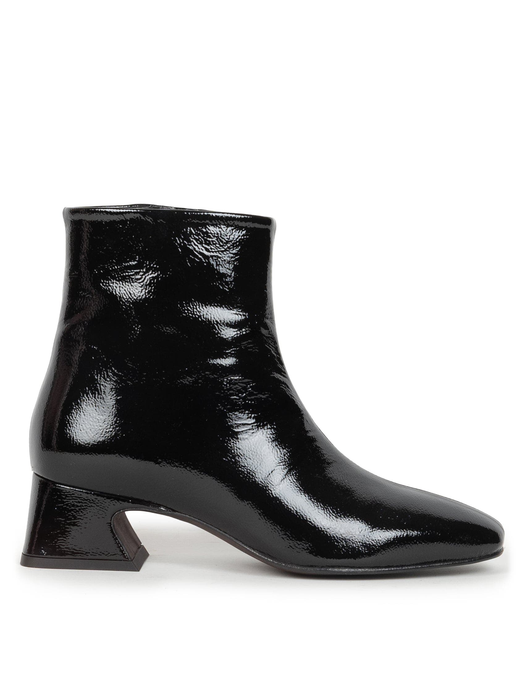 Eline Flat Ankle Boots, Alternate, color, Vinyl Black