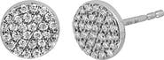 Bony Levy 18K White Gold Pavé Diamond Round Stud Earrings