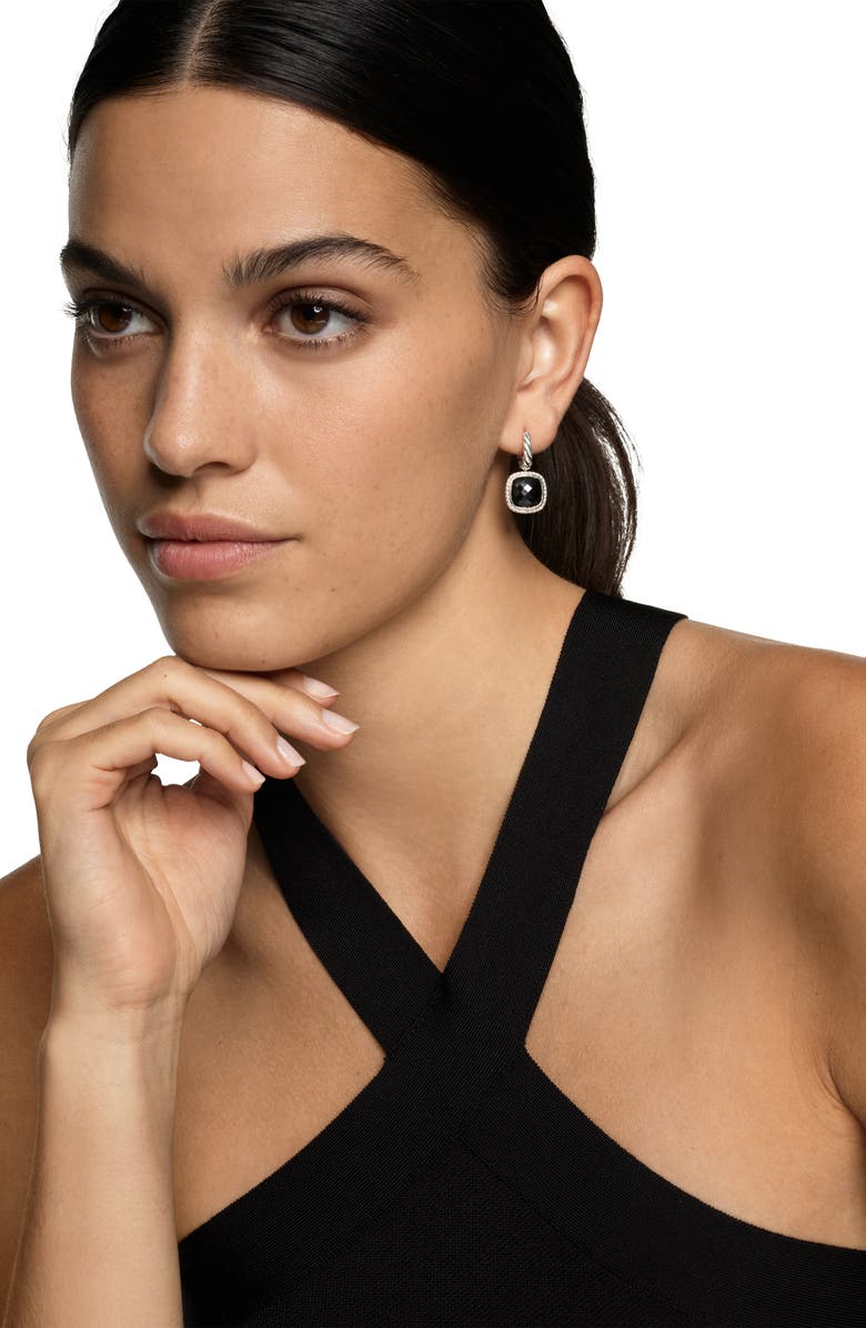 David Yurman Albion<sup>®</sup> Drop Earrings in Sterling Silver with Diamonds, 10mm, Alternate, color, 