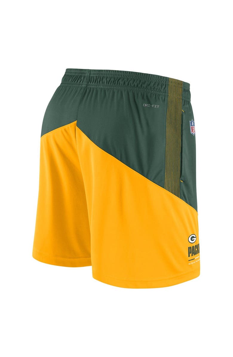 Nike Men's Nike Green/Gold Green Bay Packers Sideline Primary Lockup Performance Shorts, Alternate, color, 
