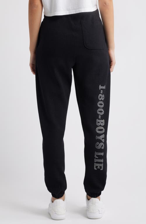 Boys Lie 1-800 Mac Embellished Slim Cotton Graphic Joggers In Black