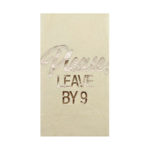 Jollity & Co "please Leave By Nine" Guest Napkins In Assorted Pre-pack