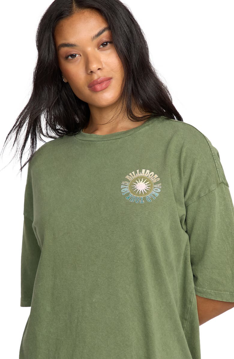 Billabong Take a Tour Oversize Graphic T-Shirt, Alternate, color, Luv Army