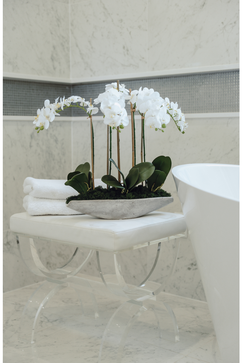 Ciara RealTouch Orchid Planter, Alternate, color, Snow