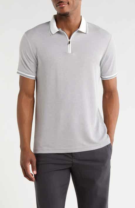 DENIM AND FLOWER Tipped Quarter Zip Polo