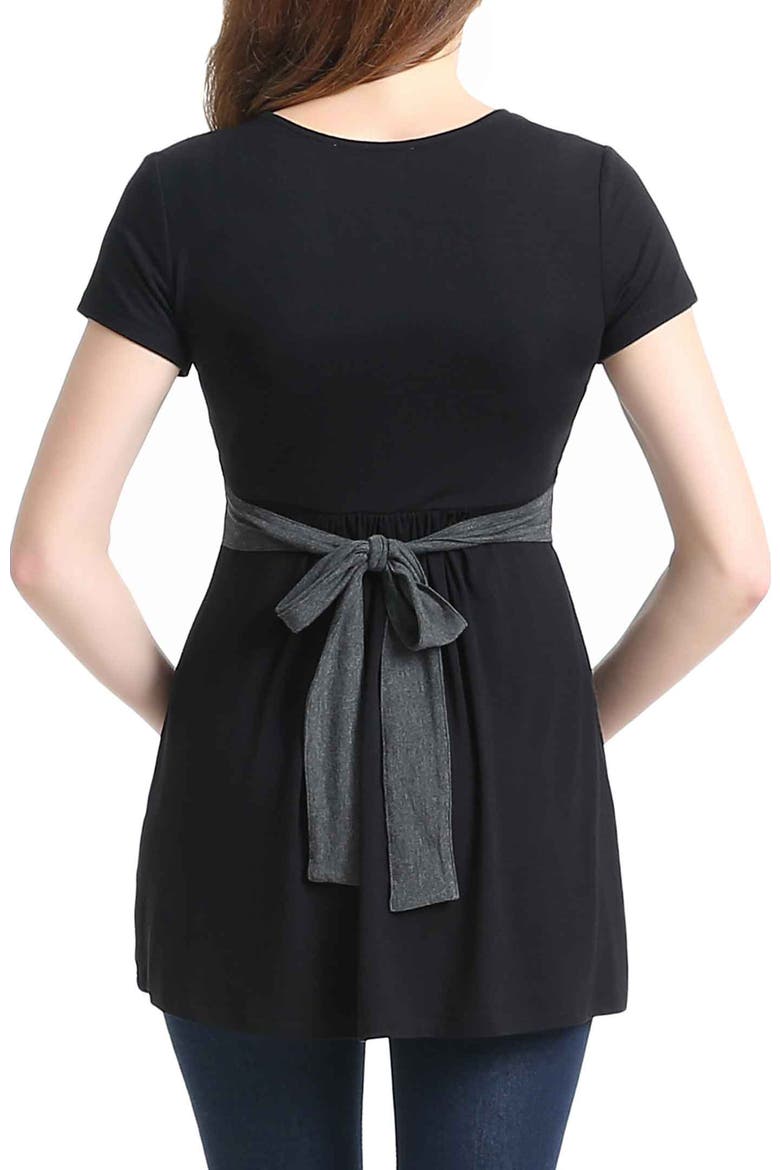 Maternity Nursing Colorblock Tunic Top, Alternate, color, Black