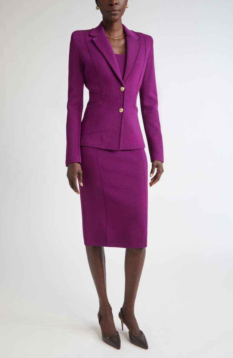ST. JOHN Milano Knit Jacket, Alternate, color, Boysenberry