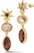 CHLOE AND MADISON Crystal Triple Drop Earrings