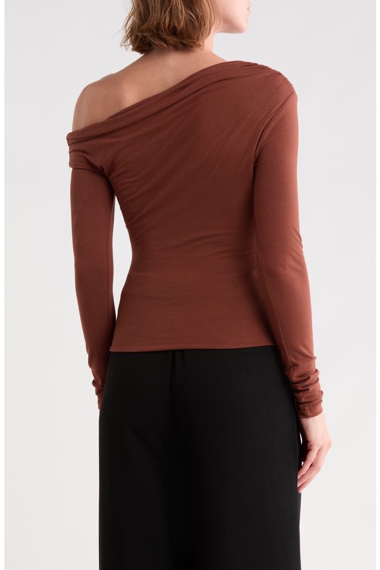 Bria One-Shoulder Jersey Top, Alternate, color, CAPPUCCINO