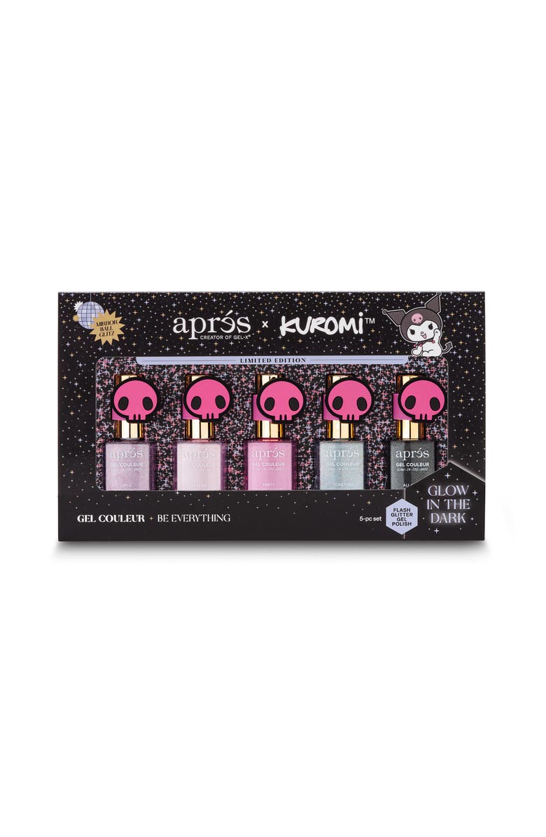 Aprés Nail Kuromi Naughty and Nice Flash Glitter Gel Couleur (Set of 5), 10ml, Alternate, color,