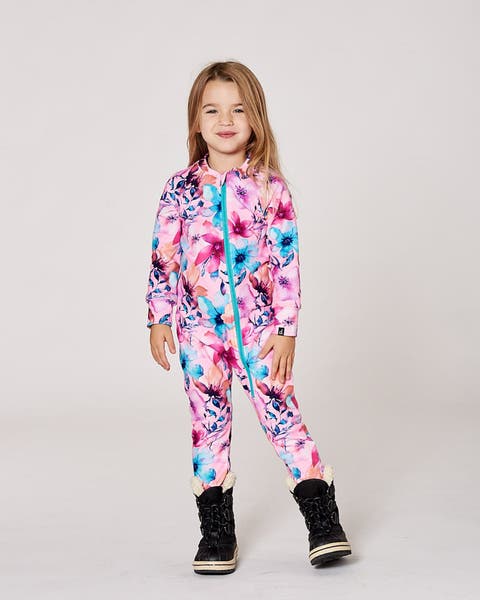 One-Piece Thermal Underwear Watercolor Flower (Baby)