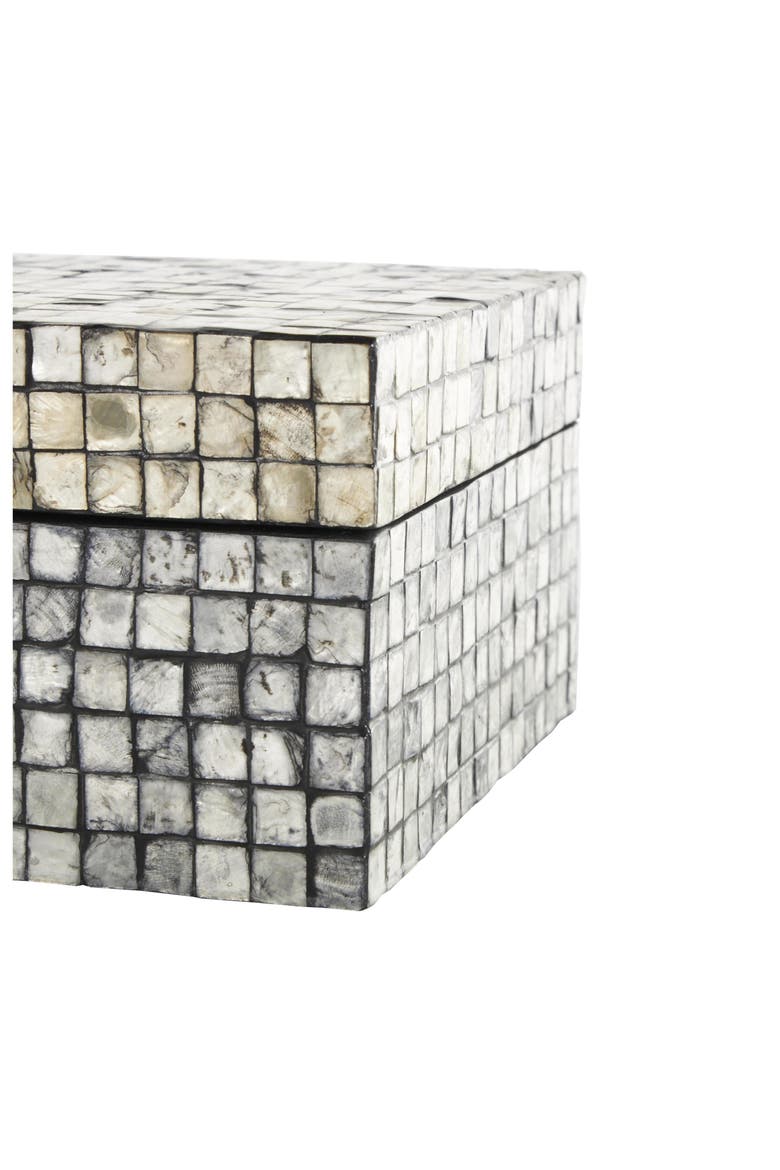 Contemporary Set of 2 Decorative Mother of Pearl Boxes, Alternate, color, GRAY