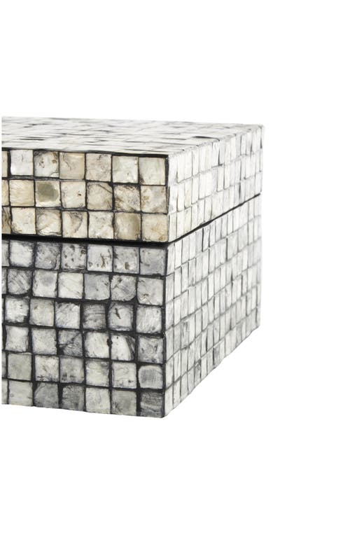 Uma Contemporary Set Of 2 Decorative Mother Of Pearl Boxes In Gray