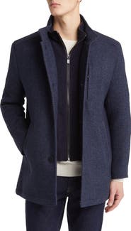 Johnston & Murphy Upton Bib Insert Wool Blend Car Coat