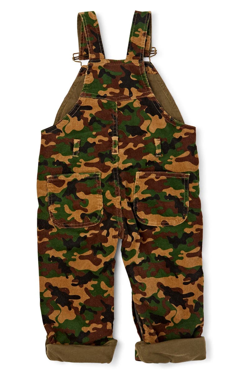 DOTTY DUNGAREES Kids' Camo Print Cotton Corduroy Overalls, Alternate, color,