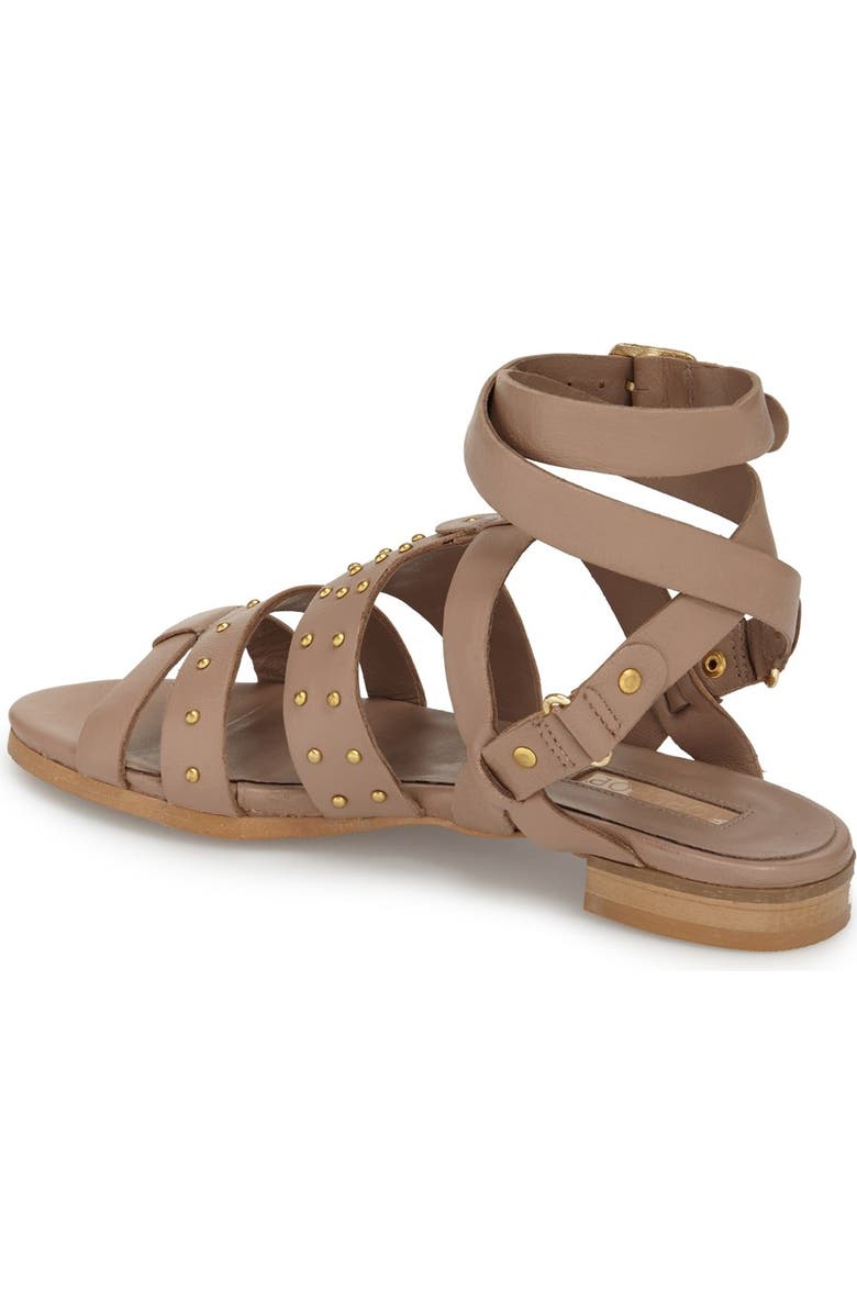 Topshop 'Flame' Stud Wraparound Ankle Strap Sandal, Alternate, color,