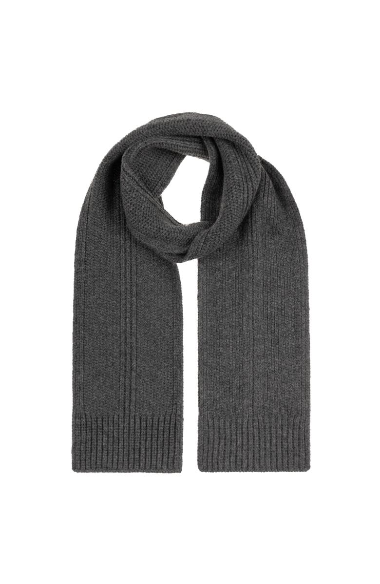 Echo Chunky Rib Scarf, Alternate, color, Charcoal