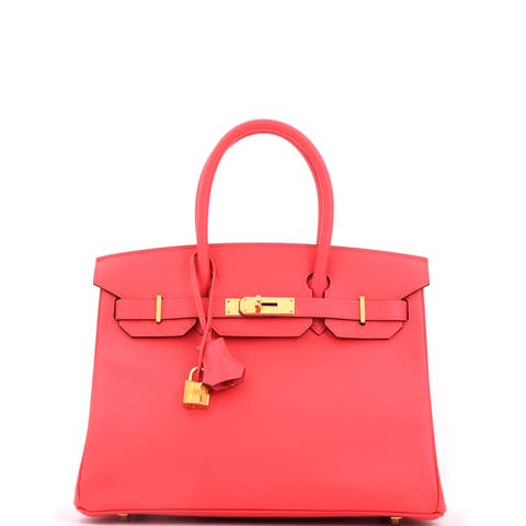 Birkin Handbag Red Epsom with Gold Hardware 30