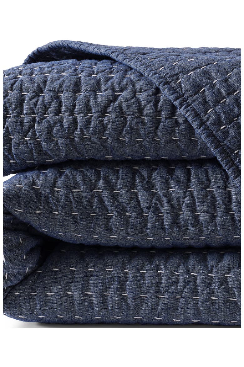 Seed Stitch Quilt, Alternate, color, Dark Chambray