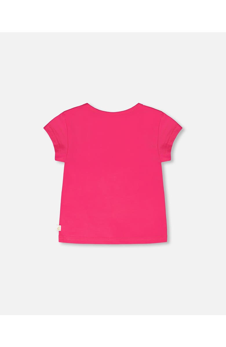 Deux par Deux Organic Cotton Jersey Short Sleeve Floral T-Shirt, Alternate, color, Pink