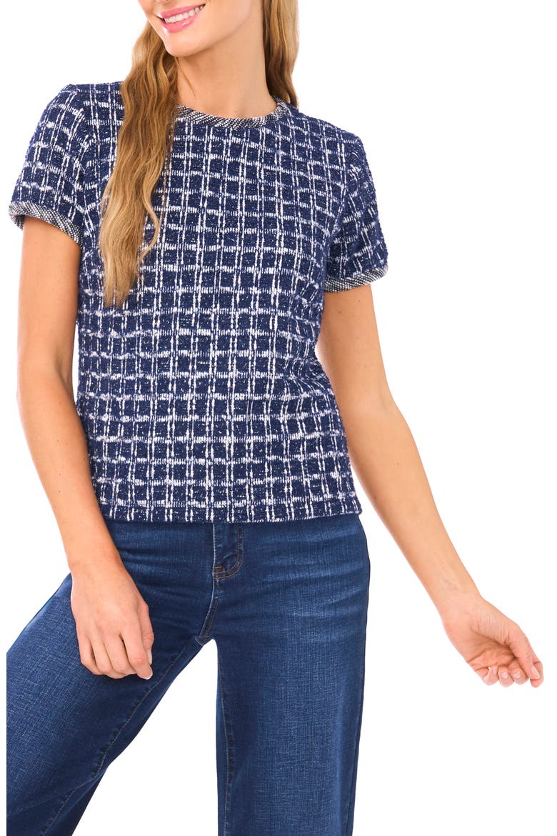 Metallic Tweed Top, Main, color, CLASSIC NAVY