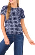 CeCe Metallic Tweed Top