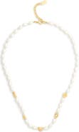 COACH Iconic Faux Pearl Beaded Station Necklace