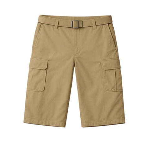 Mens Cargo Shorts with Adjustable Belted Waist