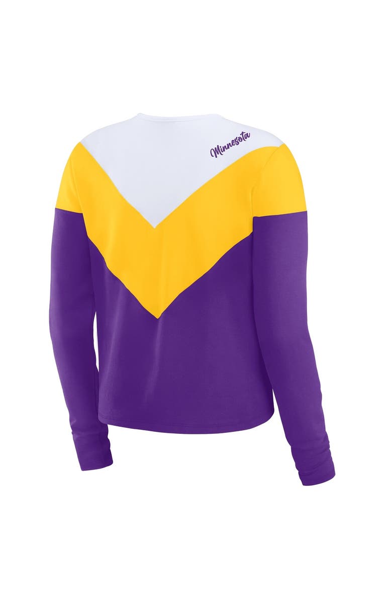 WEAR by Erin Andrews Women's WEAR by Erin Andrews Purple/Gold Minnesota Vikings Chevron Tri-Blend Long Sleeve T-Shirt, Alternate, color, Purple
