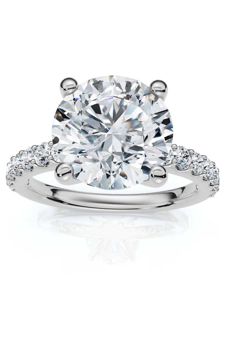 Bliss Diamond Certified 3.40Ct Round Cut Diamond Engagement Ring 14k Gold Lab Grown, Main, color, 14K White Gold