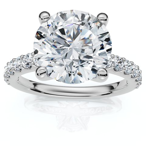 Certified 3.40Ct Round Cut Diamond Engagement Ring 14k Gold Lab Grown