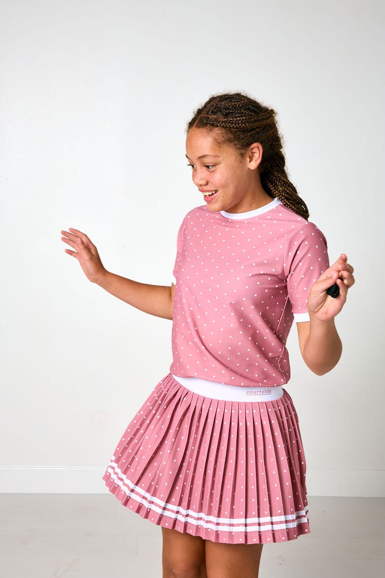 Girls Dance Tee, Alternate, color, Dusty Pink Polka Dot