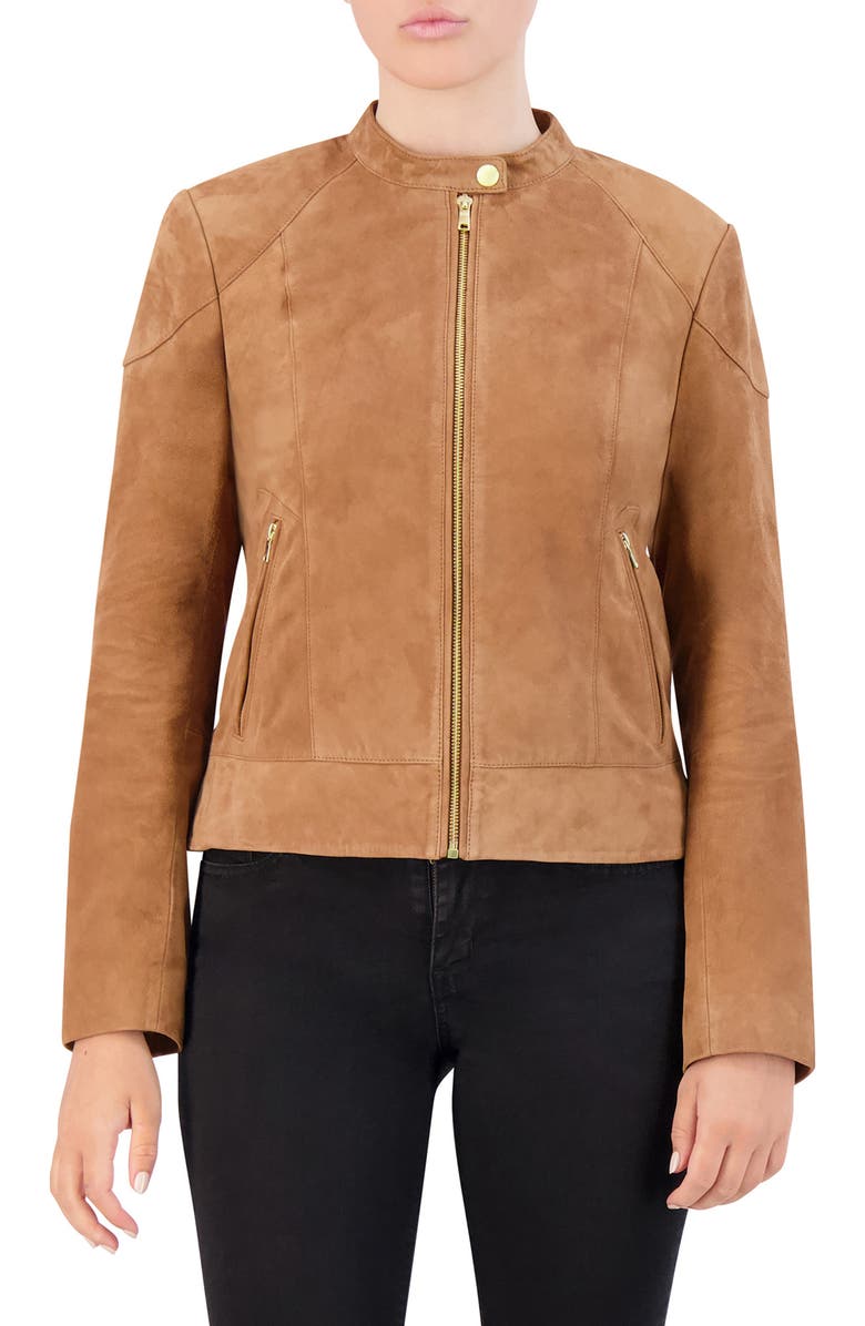Cole Haan Signature Suede Bomber Jacket, Main, color, 