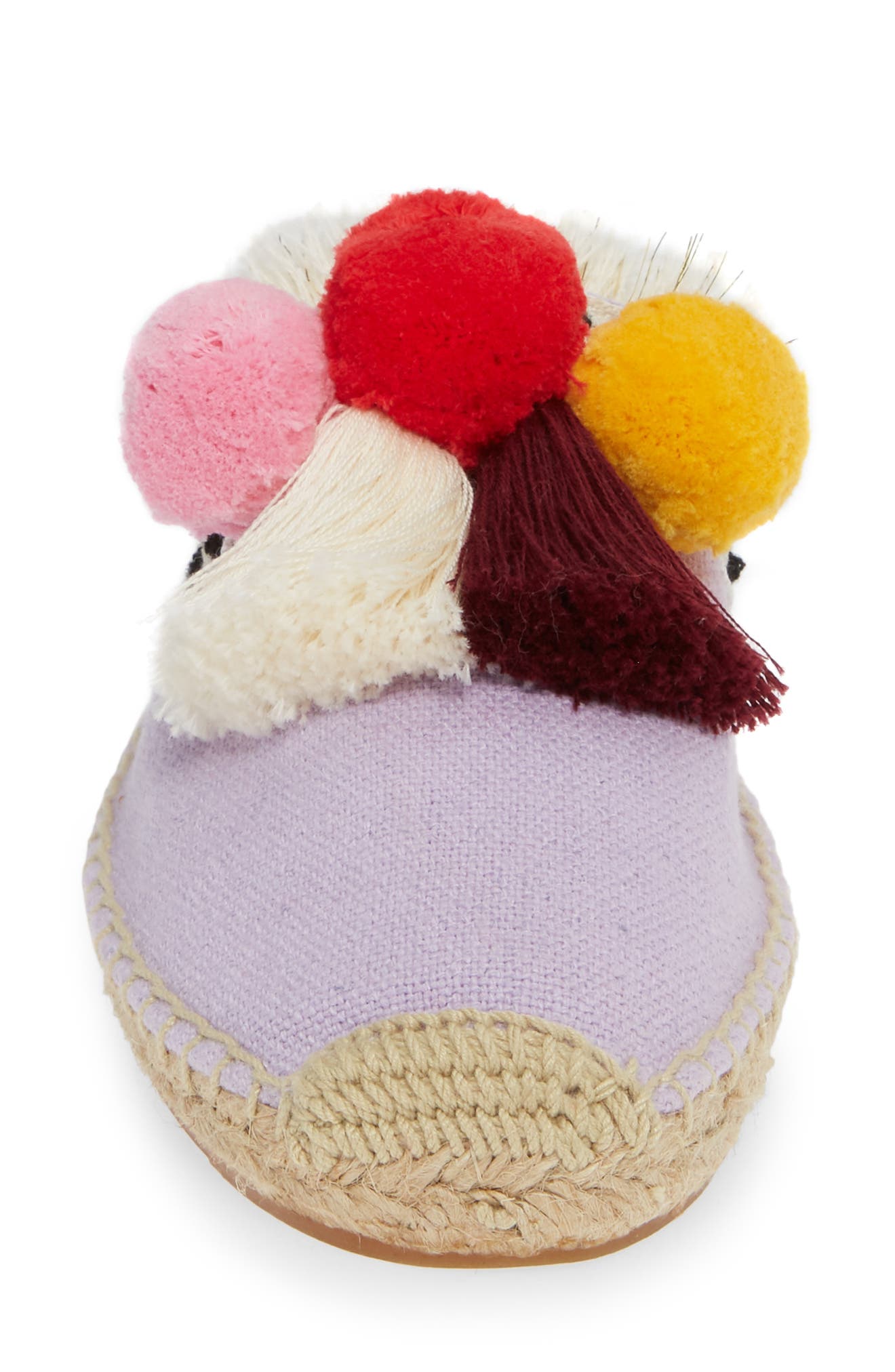 Pompom Espadrille Mule, Alternate, color, LILAC FABRIC
