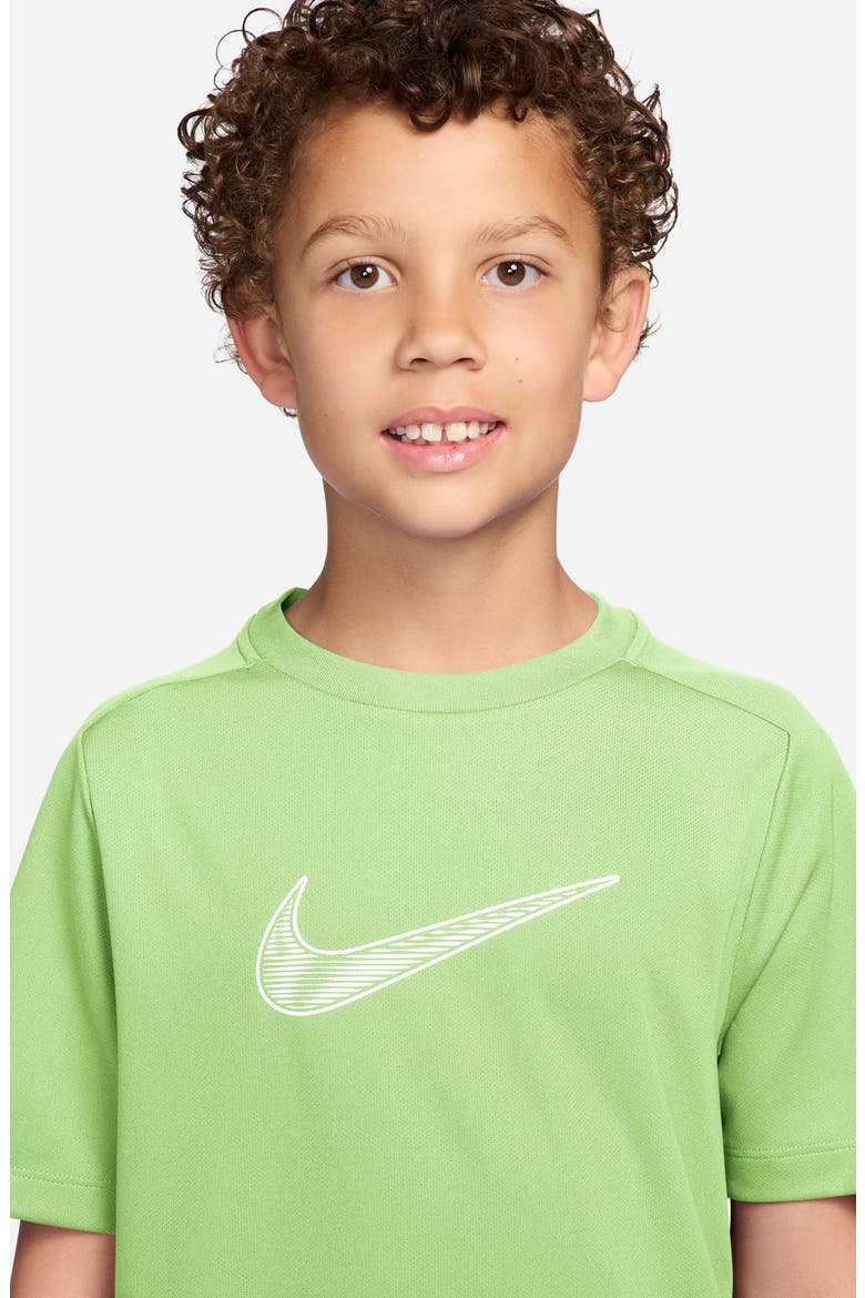 Kids' Dri-FIT Swoosh Graphic T-Shirt, Alternate, color, LIGHT LIQUID LIME/ WHITE