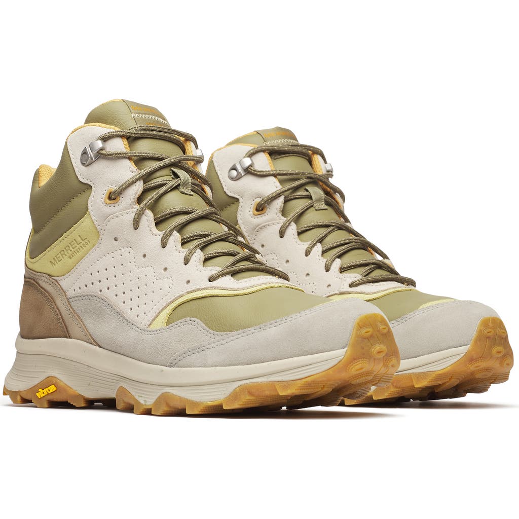 Merrell Speed Solo Mid Waterproof Hiking Boot In Green